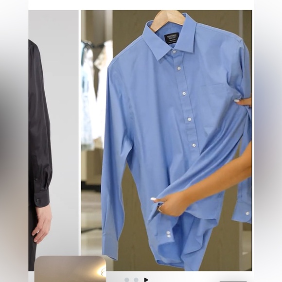 Nordstrom Men's Shop Smartcare Wrinkle-Free Classic Fit dress shirt 17.5 34-35 - Picture 2 of 6